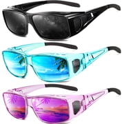 KALIYADI Fit Over Wrap Sunglasses Polarized Sun GlassesWrap Around Eyeglasses for Men and Women with UV Protection for Driving