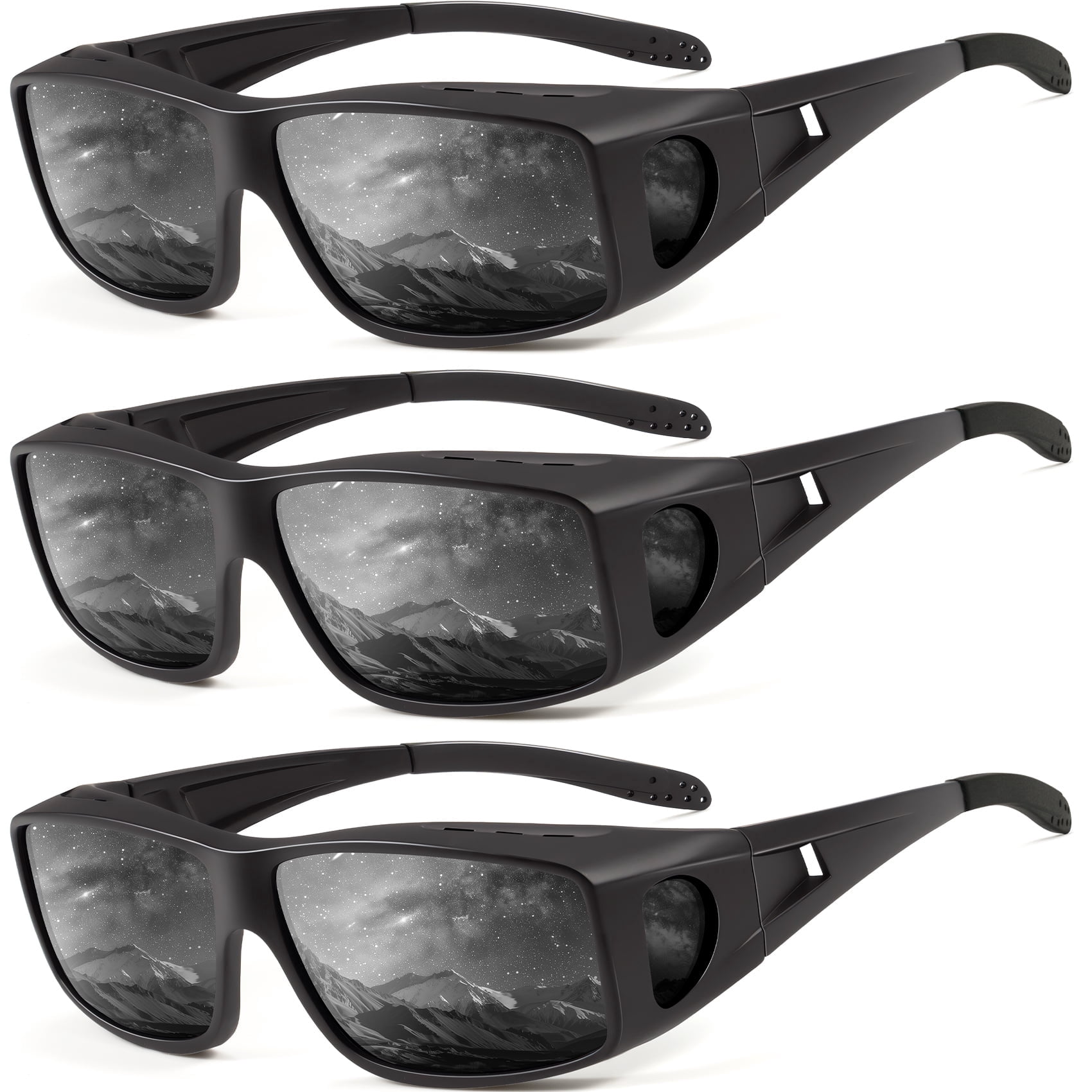 Fit Over Wrap Sunglasses Polarized Sun Glasses:Wrap Around Eyeglasses for Men and Women with UV Protection for Driving