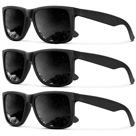 KALIYADI Sunglasses Men Polarized Sun glasses for Mens Womens Classic Matte Black Frame UV Protection 3pack