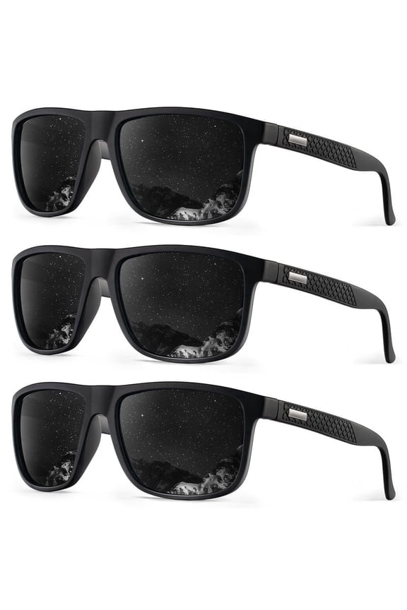 Polarized Sunglasses for Men and Women,Mens Classic Square Sun Glasses with UV Protection for Driving Fishing Golf(3 Pairs)