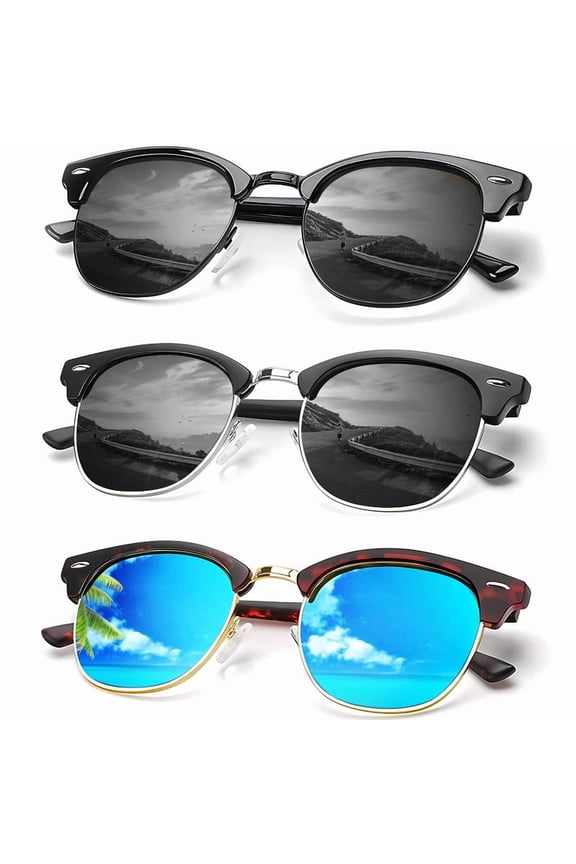 Polarized Sunglasses Trendy Stylish Half-frame Sun Glasses for Men Women Driving Sun glasses UV Blocking