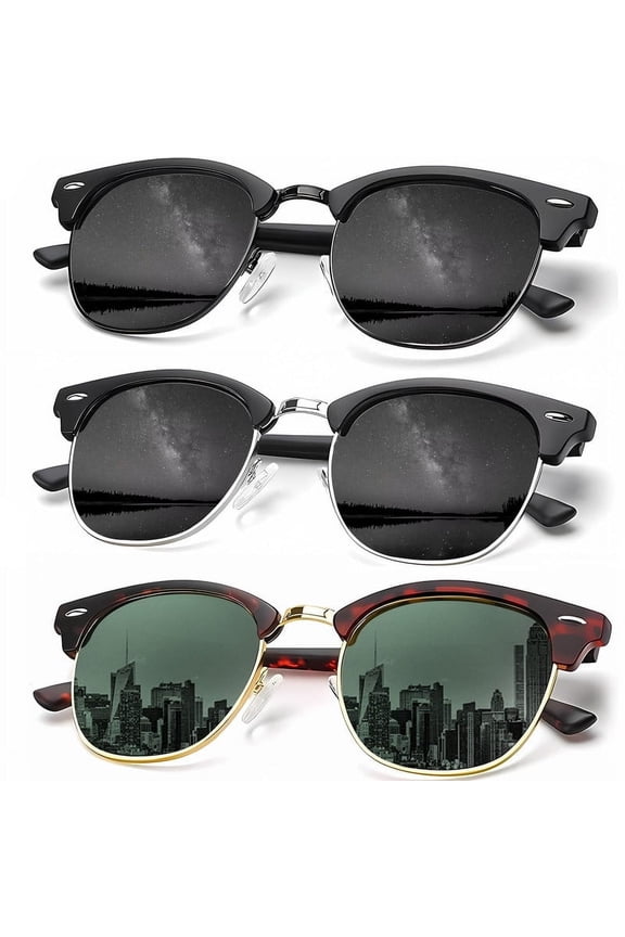 Polarized Sunglasses Trendy Stylish Half-frame Sun Glasses for Men Women Driving Sun glasses UV Blocking