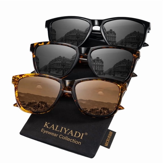 KALIYADI Polarized Sunglasses for Women Men Retro Square Sun Glasses UV Protection