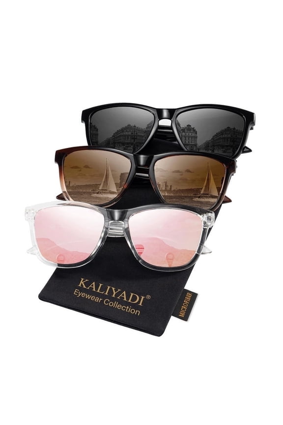 Womens-Sunglasses Polarized Sunglasses-Womens Trendy: Retro Sun Glasses with UV Protection for Travel Driving