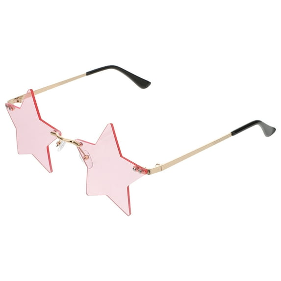 KALLORY 1 Pair Funny Eyeglasses Rimless Star Shaped Copper Alloy Fashion Accessory for Party Back to School