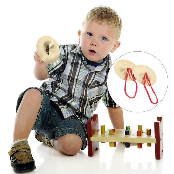 KALLORY Finger Cymbals Percussion Instruments 1 Pair Assorted Colors for Music Educators and Classroom Use