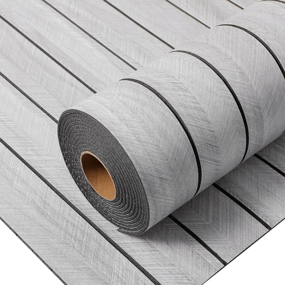 KALLORY Peel and Stick Wallpaper Wood Plank Roll 40cm x 3m Rustic Faux Wood Grain Removable Self Adhesive Wall Covering for Bedroom