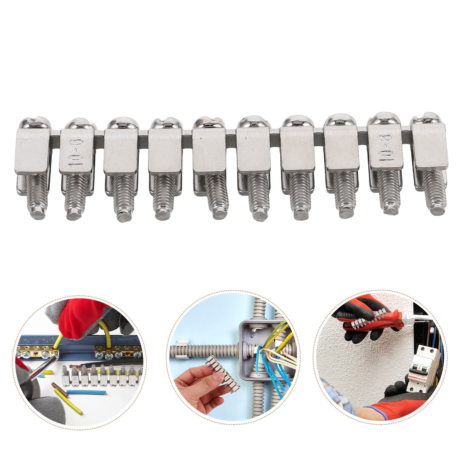 KALLORY 1 Set Electrical Terminal Block Din Rail Terminal Blocks Silver ...