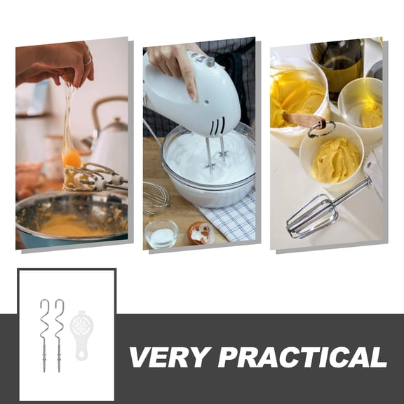 KALLORY Hand Mixer Set with Stainless Steel Dough Hooks and Whisk Separator, Baking Tool for Mixing and Whipping, 7.5x1x0.4in