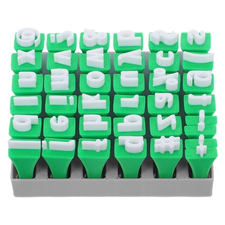 KALLORY Alphabet Letter Stamps for Clay, Green Plastic Molding Tools for School Projects and Crafting Activities