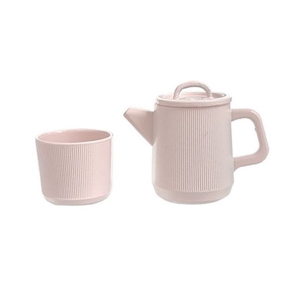 KALLORY Miniature Tea Set for Dollhouse - Toy Coffee Cups and Tea Pot for Kids Kitchen Play, Cute Afternoon Party Decor, Dollhouse Accessories