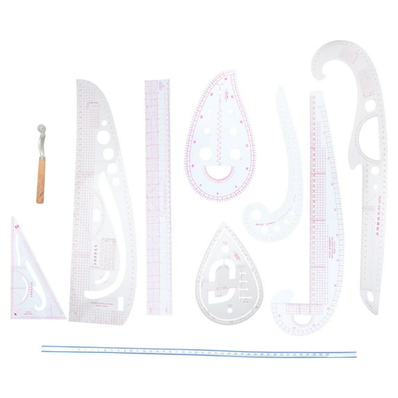 KALLORY 1 Set Suit Plate Making Ruler Transparent Synthetic Materials for Clothing Proofing Design