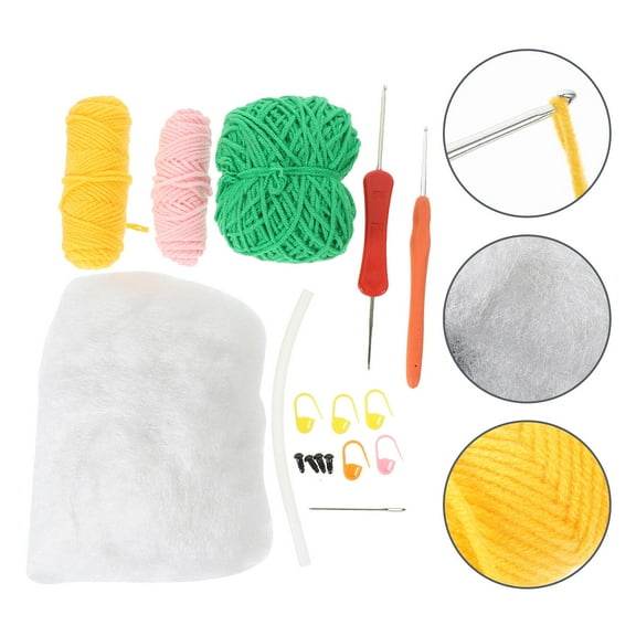 KALLORY Crochet Kit with Assorted Color Threads and Plastic Needles for Crafting and Home Decoration