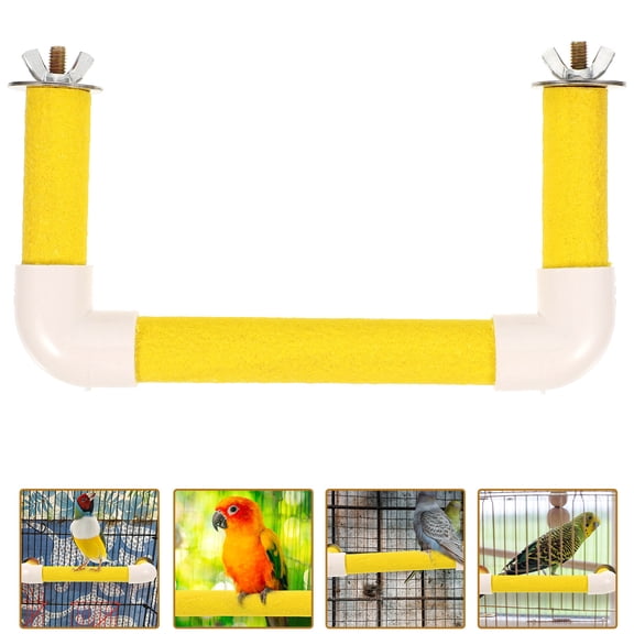 KALLORY 1 Set of Bird Standing Rod Quartz Sand Perch for Entertainment and Balance Training