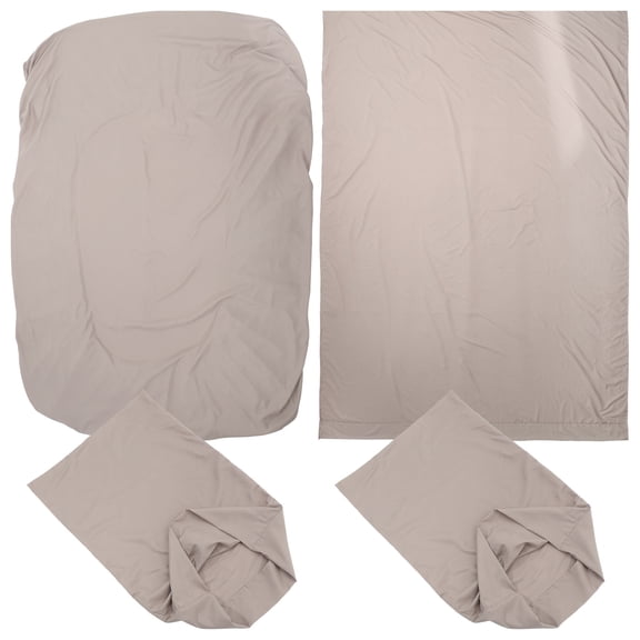 KALLORY 1 Set of Fitted Sheet Dark Grey Synthetic Material Breathable Bedding Couples