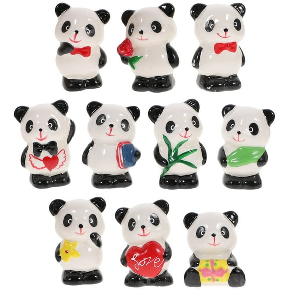 KALLORY Decorative Figurines Ceramic Miniature Design Desktop Decor 10Pcs 2.8X1.8X1.6In