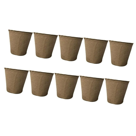 KALLORY 10 Pcs Dark Brown Pots Planting Container for Gardeners