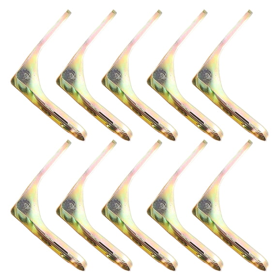 KALLORY 10 Pcs Detachable L Bracket Golden Iron For Versatile Furniture Assembly