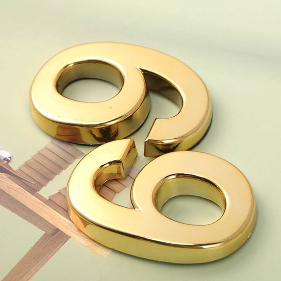 KALLORY 10 Pcs Number Stickers Gold Retro Decor Office Golden
