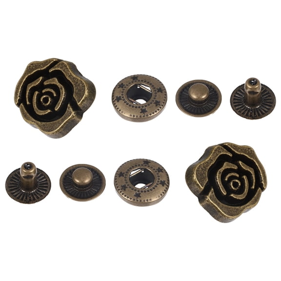 KALLORY Snap Fasteners Kit Dark Brown 10 Sets High Durability Not Easy To Deform For Craft Making