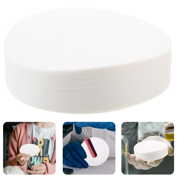 KALLORY 100 PCS Cellulose Filter Paper Disc Qualitative Filters Chemistry White