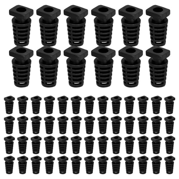 KALLORY 100 Pcs Cord Management Cable Wire Protector 1.68X0.90X0.85CM Black