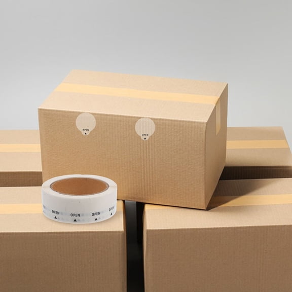 KALLORY 1000Pcs Clear Round Open Stickers Easy Peel Waterproof Labels for Shipping Packaging Envelopes and Bottles