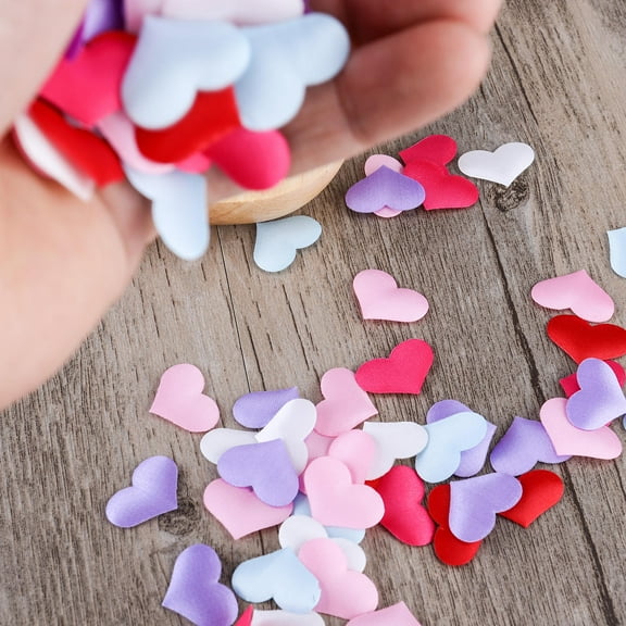 KALLORY 100Pcs Assorted Color Hearts Shaped Paper Cutout Bridal Shower Decorations 1.4x0.8x0.04in