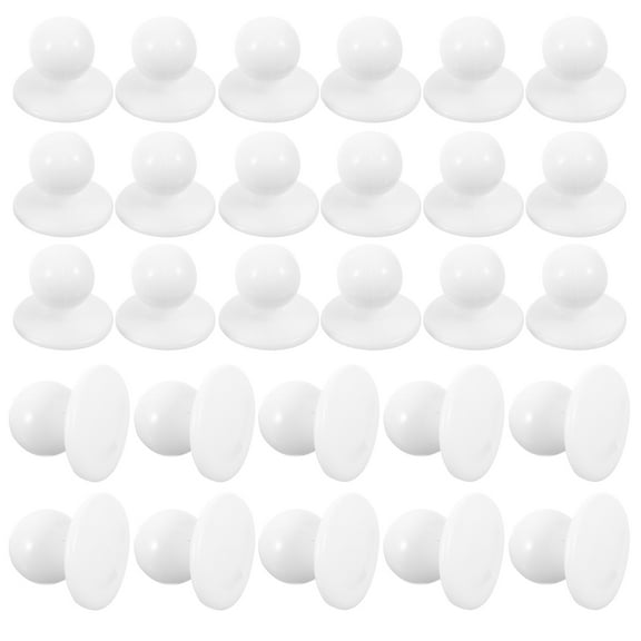 KALLORY 100Pcs Chef Suit Buttons White Round Ball Shape for Uniforms