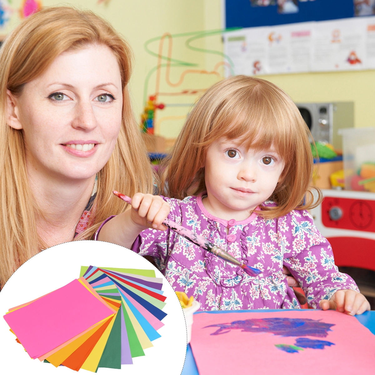 KALLORY Handcrafted Colored Paper Assorted Colors 100 Sheets for School ...
