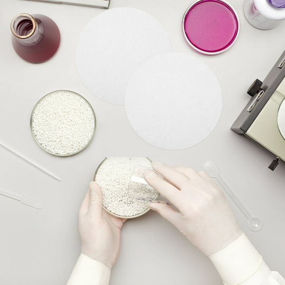 KALLORY 100Pcs Discs Filter Paper Pulp For General Chemistry Experiments 18Cm Diameter