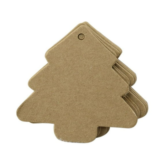 KALLORY 100Pcs Kraft Paper Christmas Tags White Blank for Craft Enthusiasts and Event Organizers Brown