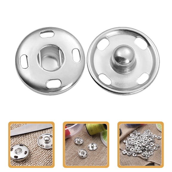 KALLORY 100pcs Snap Buttons for Clothing Metal Button Fasteners Dark Grey Secure Fastening for Handmade Enthusiasts