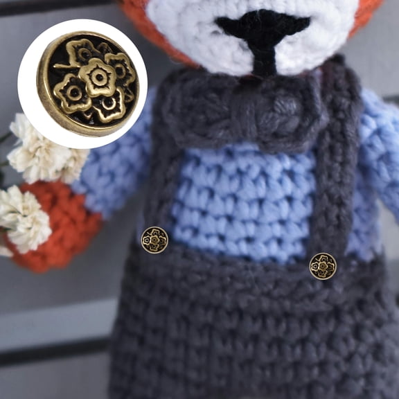 KALLORY Mini Button for Clothes Metal 100pcs in Bronze for Doll Makers and Craft Enthusiasts