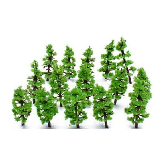 KALLORY 100Pcs Model Fir Tree Trunks for N Scale Model Railway Scenery Green Plastic 5cm Height