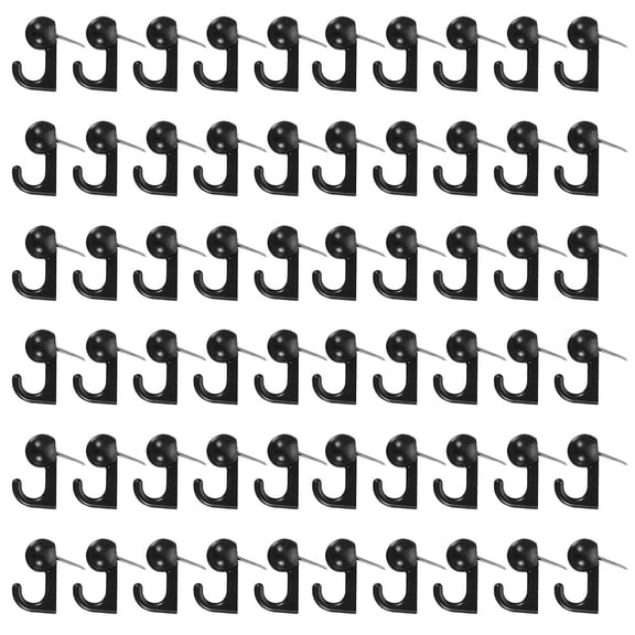 KALLORY 100 Pcs Black Metal Push Pin Hooks Heavy Duty Thumb Tacks for Office, Home, School, and Bulletin Board Use