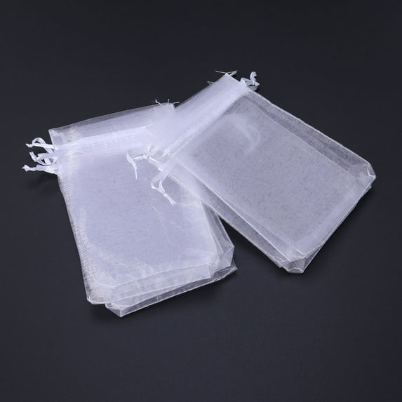 KALLORY Party Favors Bags Drawstring Present Bags Cloth 100Pcs Wedding Party Supplies White