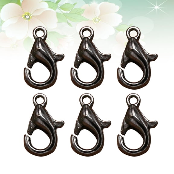 KALLORY 100-Piece Jewelry Making Kit with Black Lobster Clasp Connectors and End Caps for Craft Accessories