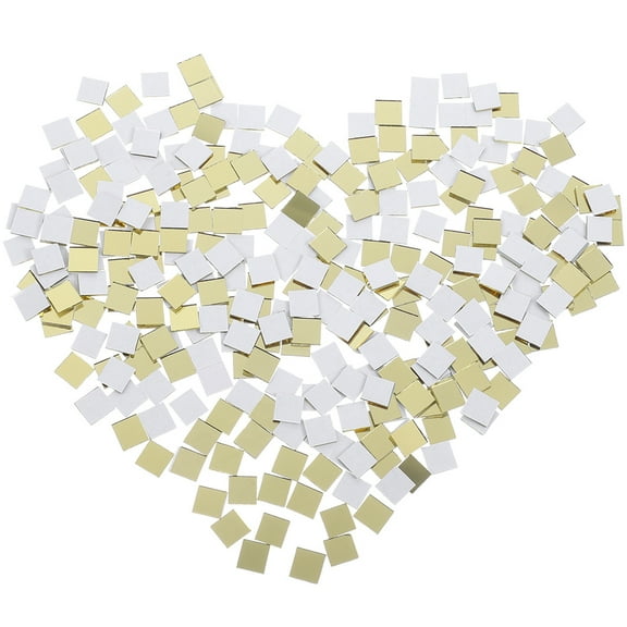 KALLORY 100Pcs Tiny Golden Mirror Tiles for Crafts and Home Decor, Easy to Install, Mosaic Art Supplies