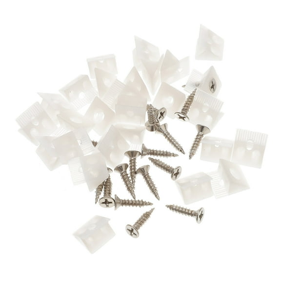 KALLORY 100pcs Furniture Corner Braces Shelf Brackets Blind Shelf Support for Floating Wood Shelves