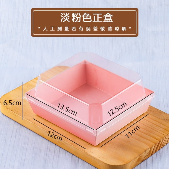 KALLORY 100Pcs Pink Bakery Cake Boxes with Transparent Lids for Sandwiches and Pastries