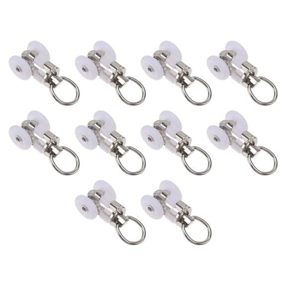 KALLORY 10Pack Curtain Track Runners Stainless Steel Smooth Sliding Round for Drapes
