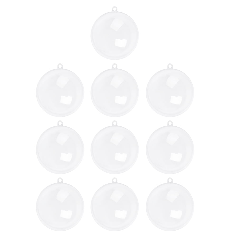 KALLORY 10Pcs Clear Plastic Fillable Ornament Balls for Holiday ...