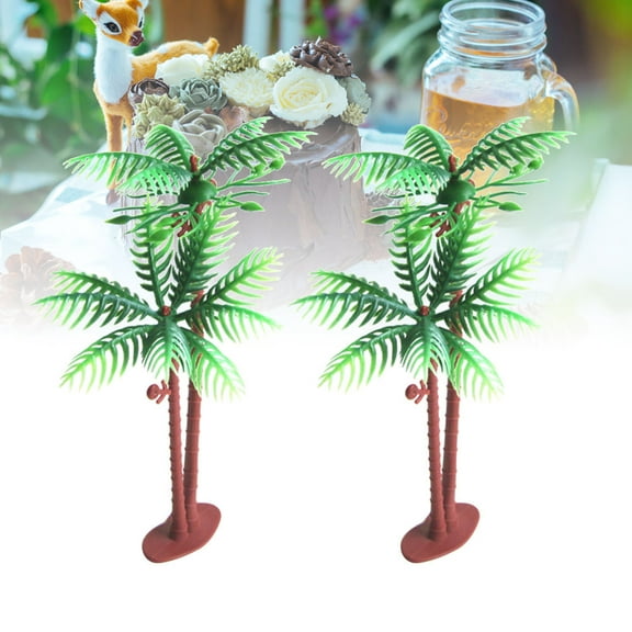 KALLORY 10Pcs Coconut Palm Model Trees for Landscape Decoration Mini Landscape Tree