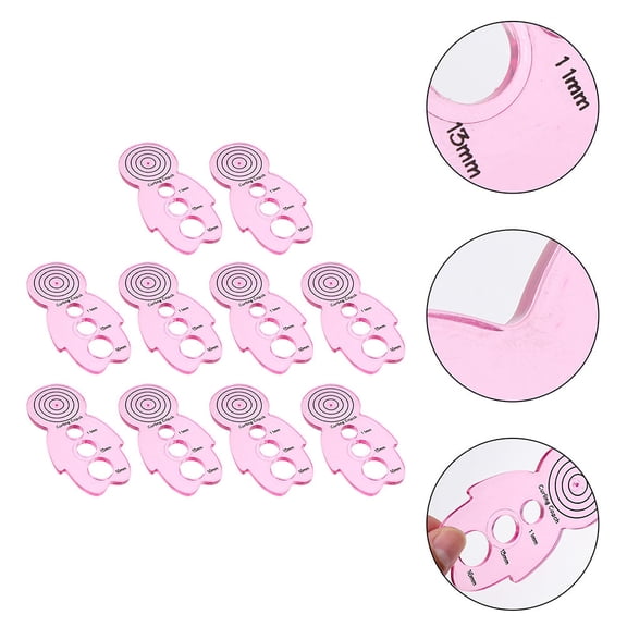 KALLORY 10Pcs Curling Paper Rolling Holder Pink Plastic for Diy Accessories and Quilling Ruler