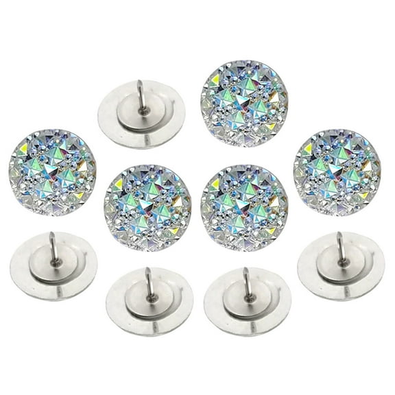 KALLORY 10Pcs Decorative Tacks Silver Resin Round Map Markers for Home Decor