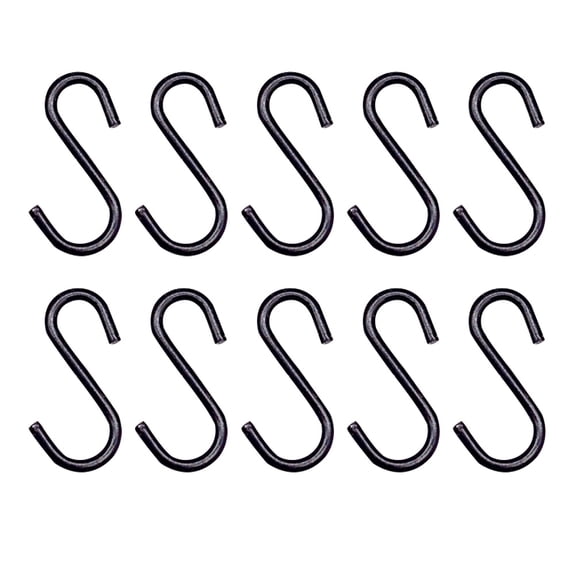 KALLORY 10Pcs Doll Kitchen S-Hook Playing House Ornament Mini Cookware Metal Hanger