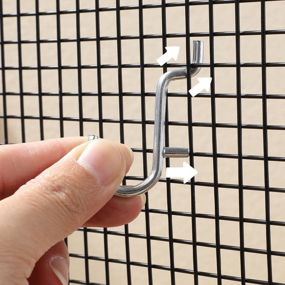 KALLORY 10-Pack Hook Shaped Pegboard Pegs with Stainless Steel for Efficient Home and Garage Organization