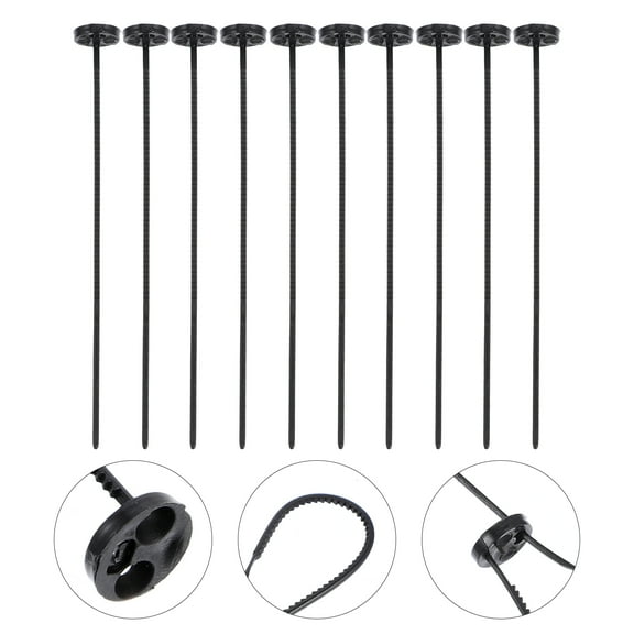 KALLORY Button Fastener Black Plastic 10Pcs 3.5x0.4x0.4in