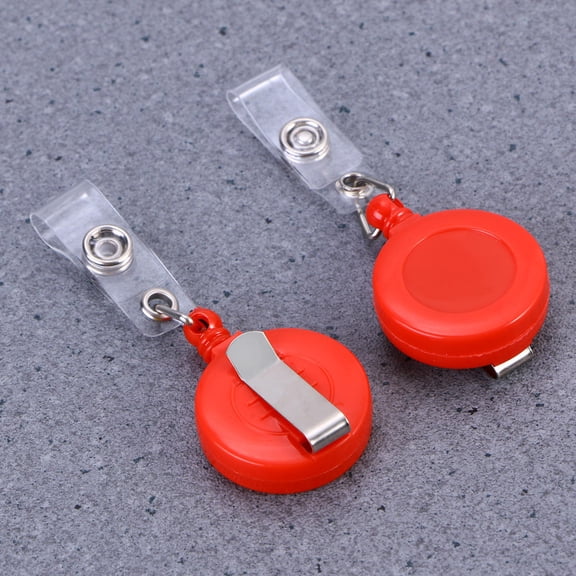 KALLORY 10Pcs Red Plastic Badge Reels Retractable for Office Use Badge